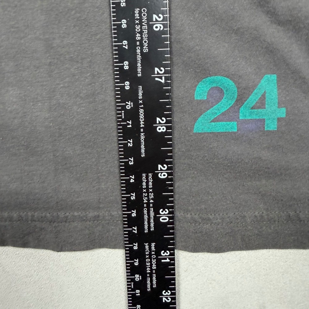Y2K Mens Old Navy Prints on Finery Graphic Fitted T-Shirt Charcoal Gray XL - Picture 7 of 7